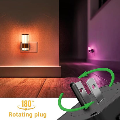 L LOHAS LED Night Light, Night Lights Plug into Wall, 10-Color RGB Change Nightlights,10/50/100LM Adjustable Automatic Nightlights Plug in with Dusk to Dawn Sensor for Room Bathroom Hallway