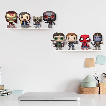 20 Pack Vinyl Record Shelf Wall Mount, 12-Inch Clear Acrylic Album Storage Holder, Floating Display Shelves for Wall Decor, Magazine Shelf, Kids Bookshelf, Suitable for Bedroom, Living Room
