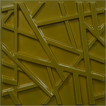 3D Wall Panels for Interior Wall Decor, 11.8''x11.8'' 33 Pack Accent Textured Wall Panels for Living Room, Gaming Room, TV Background, Cover 32 Sq.Ft (Brushed Gold)