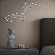 sxnzequnze 2 Pcs Metal Leaf Wall Art Crystal Bling Decorations Silver Leaves 3D Iron Handmade Home Decor Hanging Minimalist Accents Modern Set for Living Room Bathroom Bedroom Dining Room Hallway