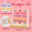 Valentines Desk Decor, Happy Valentine's Day Home Office Table Sign for Porch Tiered Tray Shelf Party, Rustic Romantic Acrylic Gifts Decorations for Him Her Wife, I Met You