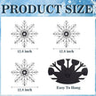 ZEXUIRU 3 Pack Black Sunburst Wall Decor – Metal Crystal Wall Art with Sparkling Rhinestones, 14’’/18 Inch Starburst Wall Hanging Set for Living Room Bedroom Bathroom – Modern Bling Home Decorations
