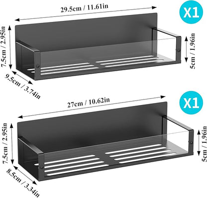 2 Pack Magnetic Spice Storage Rack Organizer for Refrigerator and Oven, Clear Fridge Organizers and Storage