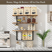 3 Tier Floating Shelf with Storage Baskets, Wall Mounted Bathroom Shelves Over Toilet, Wood Wall Shelves for Kitchen, Bedroom, Living Room, Home Organization and Decor, Rustic Brown