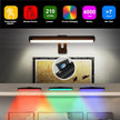 Picture Light 2 Pack, Battery Operated Picture Light with Remote, Rechargeable Picture Frame Light, 32 LED, 16 Color Changing, Art Light for Paintings for Display, Picture-Black