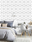 Removable Wallpaper White and Black Contact Paper for Cabinets Stripe Peel and Stick Wallpaper Self Adhesive Contact Paper for Wall Covering Vinyl Rolls 118