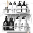 YASONIC Shower Caddy Adhesive, No Drill Bathroom Shower Organizers, with Removable Hooks, Rust Proof Shower Shelves, Wall-Mounted Shower Holder, White, 2 Pack