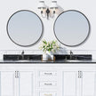 PROHOMEWARE Black Round Bathroom Mirrors, 32 inch Circle Wall Mounted Hanging Mirror for Entryway, Living Room, Hallway, Bathroom, Bedroom