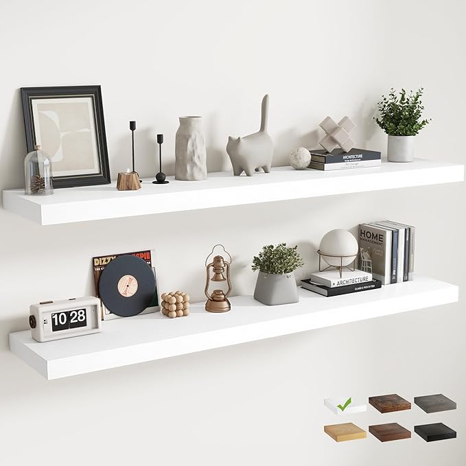72 Inch Long Floating Shelves for Wall Set of 2, 12