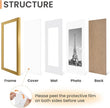upsimples 12x16 Picture Frame Set of 5, Display Pictures 8.5x11 with Mat or 12 x 16 Without, Wall Gallery Poster Frames, Gold