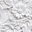 LACHEERY 3D Embossed Wallpaper White Floral Peel and Stick Wallpaper Modern Self Adhesive Removable Leaf Flower Contact Paper for Cabinets and Drawers Bedroom Living Room Wall Paper Roll 17.5