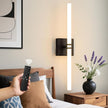 Battery Operated Wall Sconce 1Pack, Black Rechargeable Wall Lights with Dimmable Remote Control, 22 Inch 3000K-6000K LED Wireless Wall Lamps for Bedroom, Hallway, Background Wall
