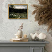OIQArtOIQ Framed Vintage Landscape Wall Art Shepherd Natural Scenery Oil Painting Canvas Prints Country Farmhouse Aesthetic Decor Pictures for Kitchen Bedroom Living Room Bathroom