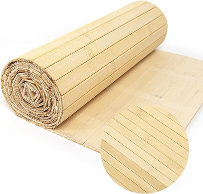 Natural Bamboo Wall Panel for Interior Wall Decor, Renewable Pole Wrap Wainscoting Paneling for Wall Ceiling Furniture Cabinet Office, 12 x 96 Inch, Raw