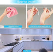 LAFULIT 10 PCS Under Cabinet Lights Kit, Stick on Lights, Flexible Led Strip Lights with Remote and Power Adapter,for Kitchen Cabinets Shelf Desk Counter Corner, 6000K Daylight White, 16.4ft