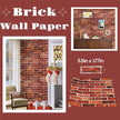 Brick Wallpaper Peel and Stick Red Brick Wall Paper for Bedroom 17.7” x 511.8” Vintage Faux Brick Contact Paper for Fireplace Kitchen Backsplash Accent Wall Home Decorations Wallpaper