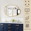 Gold Irregular Wall Mirror Aluminum Alloy Frame Asymmetrical Bathroom Mirrors Brushed Metal Vanity Wall Mounted Mirror for LivingRoom Bedroom Entryway Room Home Decor Large 22