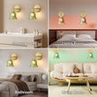 GEEZO Vintage Battery Operated Wall Sconce, with Rechargeable Battery Powered Wall Light with Remote Control for Bedside Bedroom