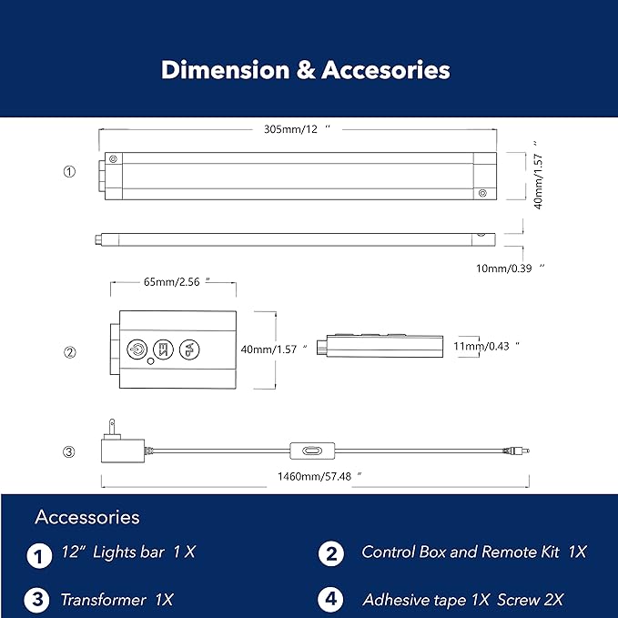LED Smart Under Desk Lights Plug in White & RGB Color Changing Dimmable with Remote. Alexa, Google Enabled. Under Counter Lighting Bar for Kitchen, Shelf, Cupboard, Cabinet, Monitor (1-Bar Kit, 12")