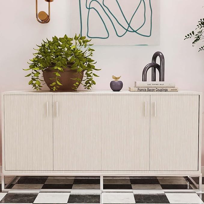 Timeet Peel and Stick Wallpaper Modern Self Adhesive Wallpaper Textured Neutral Stripe Contact Paper Removable Vinyl Wall Paper for Accent Wall Modern Minimalist Wall Decor 17.3