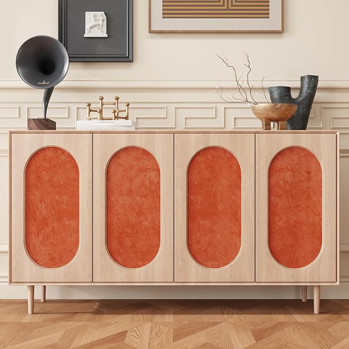 CRE8TIVE Crinkle Crushed Velvet Wallpaper Peel and Stick Orange Self Adhesive Velvet Flocking Liner for Jewelry Drawer Box Lining Felt Drawer Liner 12