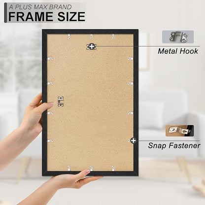 A PLUS MAX 17x24 Picture Frame, Black Engineered Wood Frame for 17 x 24 Inch Picture Poster Photo, Light Weight 17 by 24 Frame with Wood-grain for Wall - 1 Pack/Black/17 x24