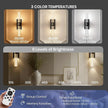 Motion Sensor Wall Sconces Battery Operated, Rechargeable Wall Sconce, 3CCT Battery Wall Sconce, 12000mAh Dimmable with Remote for Bedroom, Living room, Hallway Decor (15.3 inch – Black - 1 Pack)