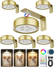 Picture Lights for Wall,Wireless 2000mAh Rechargeable Magnetic LED Puck Lights with Remote,3 Color Temps and 12 RGB,Dimming & Timer,Art Frame Light for Painting Display,Photos,Wall Decor(6 Pack)