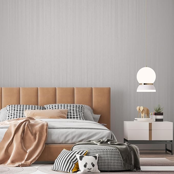 wishFIRE Gray Textured Peel and Stick Wallpaper 15.7"×394" Contact Paper Wood Look Wall Paper Self Adhesive Waterproof Vinyl Wallpaper for Bedroom Kitchen Cabinets Countertop