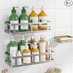 Shower Caddy Adhesive,No Drill Bathroom Organizer,Large Capacity Rustproof Shelves for Inside Shower,Bathroom Organizers and Storage,Silver