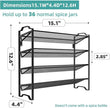 Simple Trending 2 Pack 4 Tier Spice Rack Organizer,Stackable Kitchen Counter Shelves,for Cabinet,Countertop,Pantry, Door or Wall Mount, Metal Mesh,Jars not Included, Black