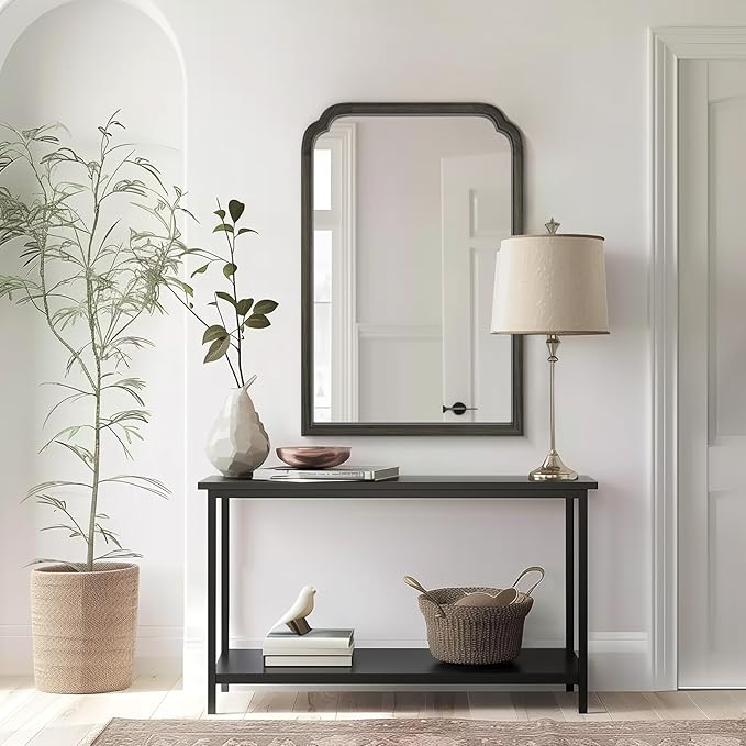 WallBeyond Wooden Framed Wall Mirror, Natural Wood Bathroom Vanity Mirror for Entryway, Living Room or Bedroom Home Decor Vertical or Horizontal Hanging [24