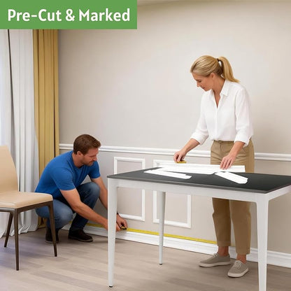 Precut Wall Molding Kit, 2 Set 16" x 20" Paintable Wainscoting Panels, Ready-to-Assemble Wall Accent Kit, Modern Molding Trim Decor for Living Room Bedroom Hallway Kitchen Island