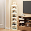 Kitstorack Vertical Shoe Rack: 8 Tiers Stackable Shoe Rack for Closet DIY Free Standing Shoe Organizer Small Shoe Shelf for Small Spaces and Narrow Spaces Plastic, White