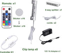 AIBOO LED Glass Shelf Lighting Kit for Glass Edge Back Side Lighting Using Flexible Cable and Clip with RF Remote(8 Lights,RGB)