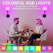 Battery Operated Wall Sconces Set of Two, Rechargeable Wall Light with Remote Control, Dimmable 1800K-6000K LED Wall Lamp, 9 Color Modes, Wireless Sconce Wall Decor Set of 2 for Living Room, Bedroom