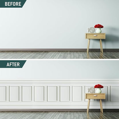 Melkus Peel and Stick Wall Molding Kit, 3 Sets 16"x24" Precut Wainscoting Panels, Self Adhesive Molding Trims for Interior Wall Décor