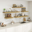 Heimlove Oak Bathroom Shelves Floating Shelves for Wall Shelf Over Toilet Long Mounted Modern Farmhouse,48 x 12 Shelves with Invisible Brackets for Living Room, Kitchen, Bedroom