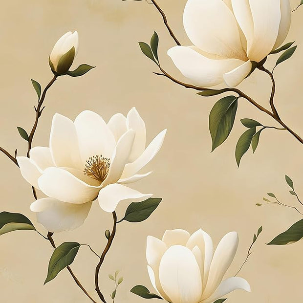 Floral Peel and Stick Wallpaper Vintage Khaki Contact Paper 17.5''x393'' Vinyl Waterproof Self Adhesive Removable Boho Modern Beige Leaf Wall Paper for Cabinets Bathroom Walls Bookcase Countertops