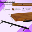 IAE Floating Wall Shelves 55 inch,Bathroom Shelving Wall Mounted,Invisible Shelf Floating Kitchen Shelves,Wooden Wall Shelf with Brackets for Living Room Wall Mounted,Easy Install,Set of 2,Teak
