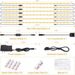JUSJUBR Shelf Lights, 6 PCS 20 Inch Dimmable Flexible COB LED Light Strips, Warm White 3000K, LED Under Cabinet Lights for Display Case, Bookshelf, Kitchen, Wardrobe and Closet