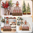 DIYDEC 4Pcs Christmas Table Decoration Gingerbread Man Wooden Block Sign Christmas Tiered Tray Decor Centerpiece Decorative Sign for Xmas Holiday Tabletop Coffee Fireplace Shelf Desk Party Decor