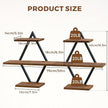Floating Shelves, Wall Shelf Set of 2, Wall Mounted Shelves, 3-Tier Hanging Wall Shelves for Bathroom, Living Room, Bedroom, Kitchen, Office (Rustic Brown)