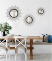 Sunburst Spoked Large Wall Mirror Boho Home Circle Art Mirror Modern Metal Mirror for Wall Decorative Bathroom Bedroom Vanity Hallway Balcony Living Room Entryway 20