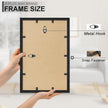 A PLUS MAX 11x17 Picture Frame Set of 3, Black Engineered Wood Frame for 11 x 17 Inch Picture Poster Photo, Light Weight 11 by 17 Frame with Wood-grain for Wall - 3 Pack/Black/11 x17