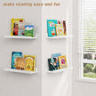 Forbena White Picture Ledge Shelf, Floating Shelves with Lip for Bedroom Books, Corner Nursery Book Shelves Wall Mounted for Small Spaces Office Baby Child Kids Room Art Decor (4-Pack, Real Wood)