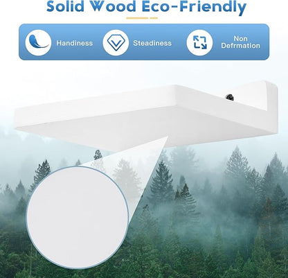 Small Floating Shelf, 5x6 Inch Display Ledges for Wall,Mini Shelves,Rustic Wood Shelf for Bedroom Living Room Bathroom Kitchen (6, Rustic White)