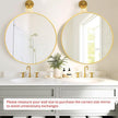 Fabuday Round Gold Mirror 30 Inch - Large Circle Mirror for Bathroom, Bedroom, Living Room, Hallway Decor, Hanging Big Golden Framed Circular Mirror
