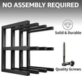 YYR Wood Organizer and Lumber Storage Rack Wall Mount, Heavy Duty Metal Shelf with 6-Level Holds Up 1200 LBS, Indoor & Outdoor Use - Black