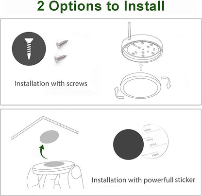 AIBOO Under Cabinet LED Black Cover Puck Lighting Kit with Touch Dimmer Switch for Kitchen Cupboard Closet Lighting (6 Lights,Warm White)